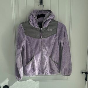 The North Face Lavender and Gray Youth Fleece Jacket